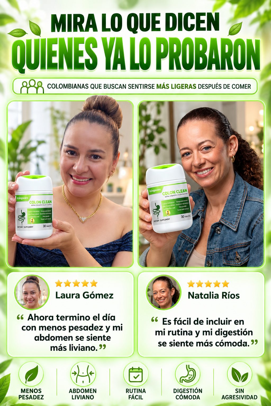 Clientas sosteniendo el frasco de Colon Clean